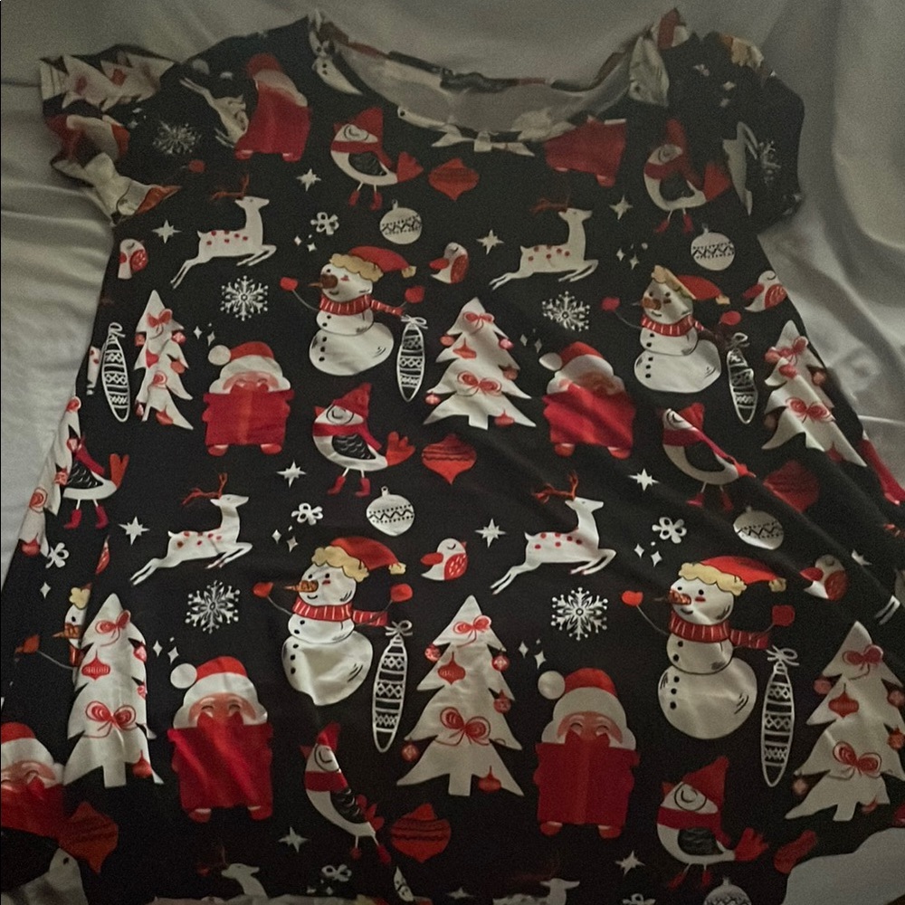 Festive Christmas Print Top